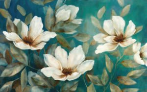 Elegant Floral Painting Wallpaper | Hand-Painted Flower Art HD | Dacorz