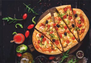 Pizza 3D Digital Wallpaper | Restaurant & Kitchen Food Wall Art | Dacorz