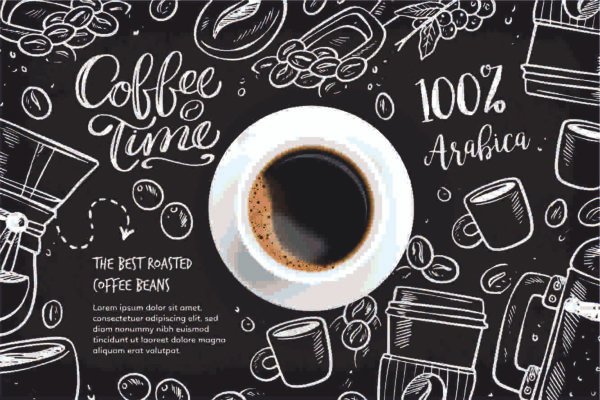 Luxury Coffee Time Wallpaper | Chalkboard Café Wall Design | Dacorz