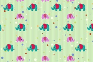 Cute Elephant Seamless Pattern Illustration for Kids Decor and Creative Designs