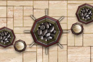 Modern Abstract Geometric Stone Pattern for Luxury Wall Decor and Interior Accents / ceiling wallpaper