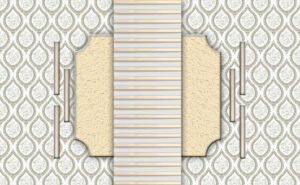 Elegant Classic Damask Pattern with Modern Textured Wall Panels / ceiling wallpaper